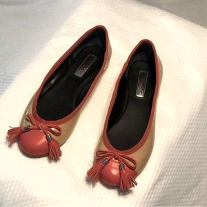 Halogen Nordstrom Cap Toe w/Tassle Leather Ballet Flats
